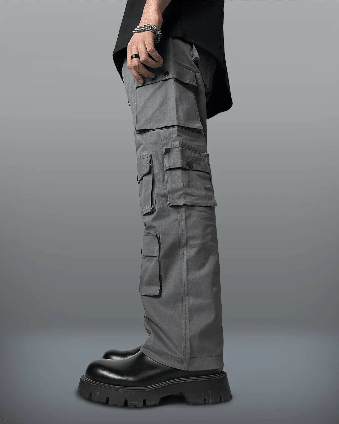 Charcoal Grey 12 Pocket Cargo Pants