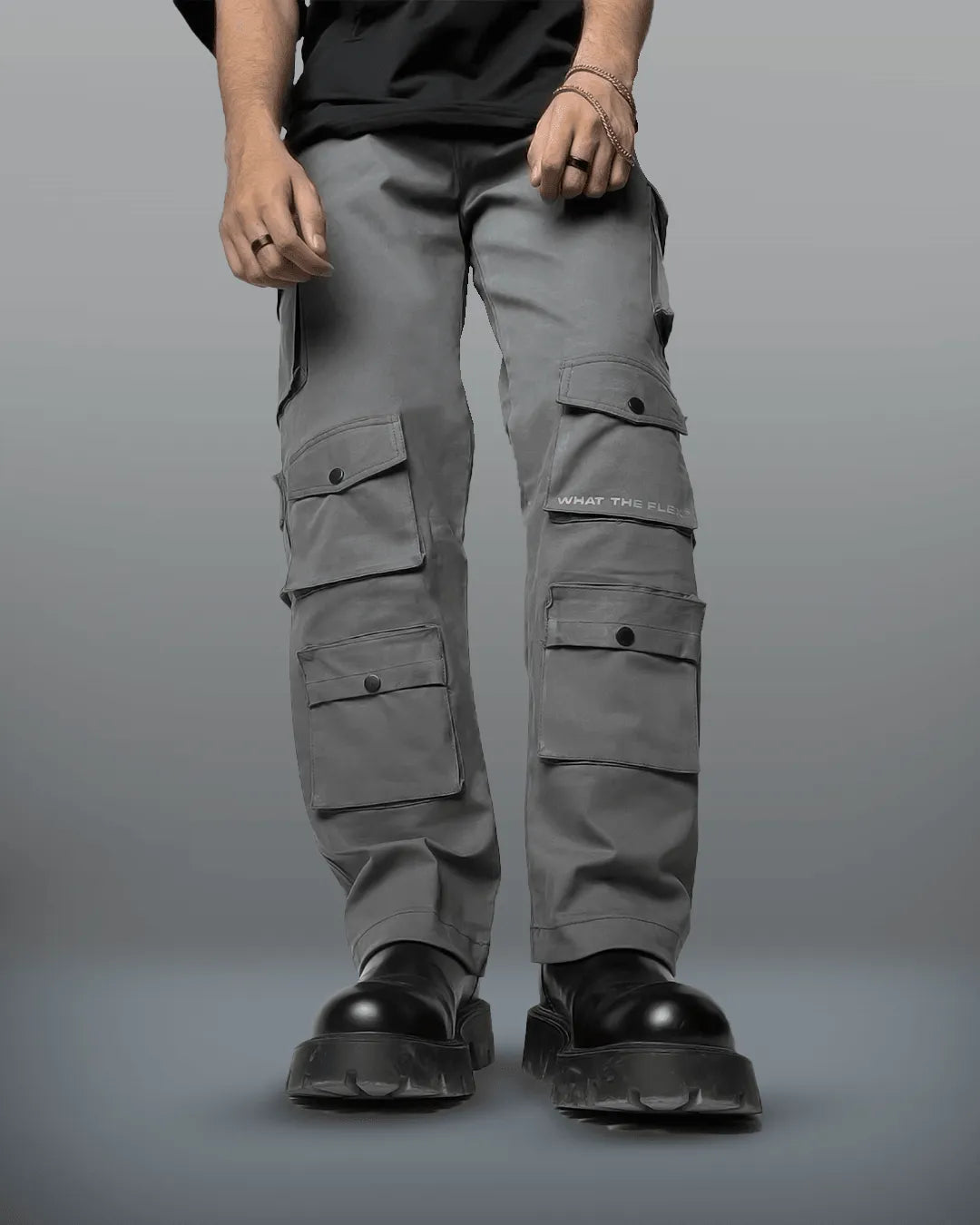 Charcoal Grey 12 Pocket Cargo Pants
