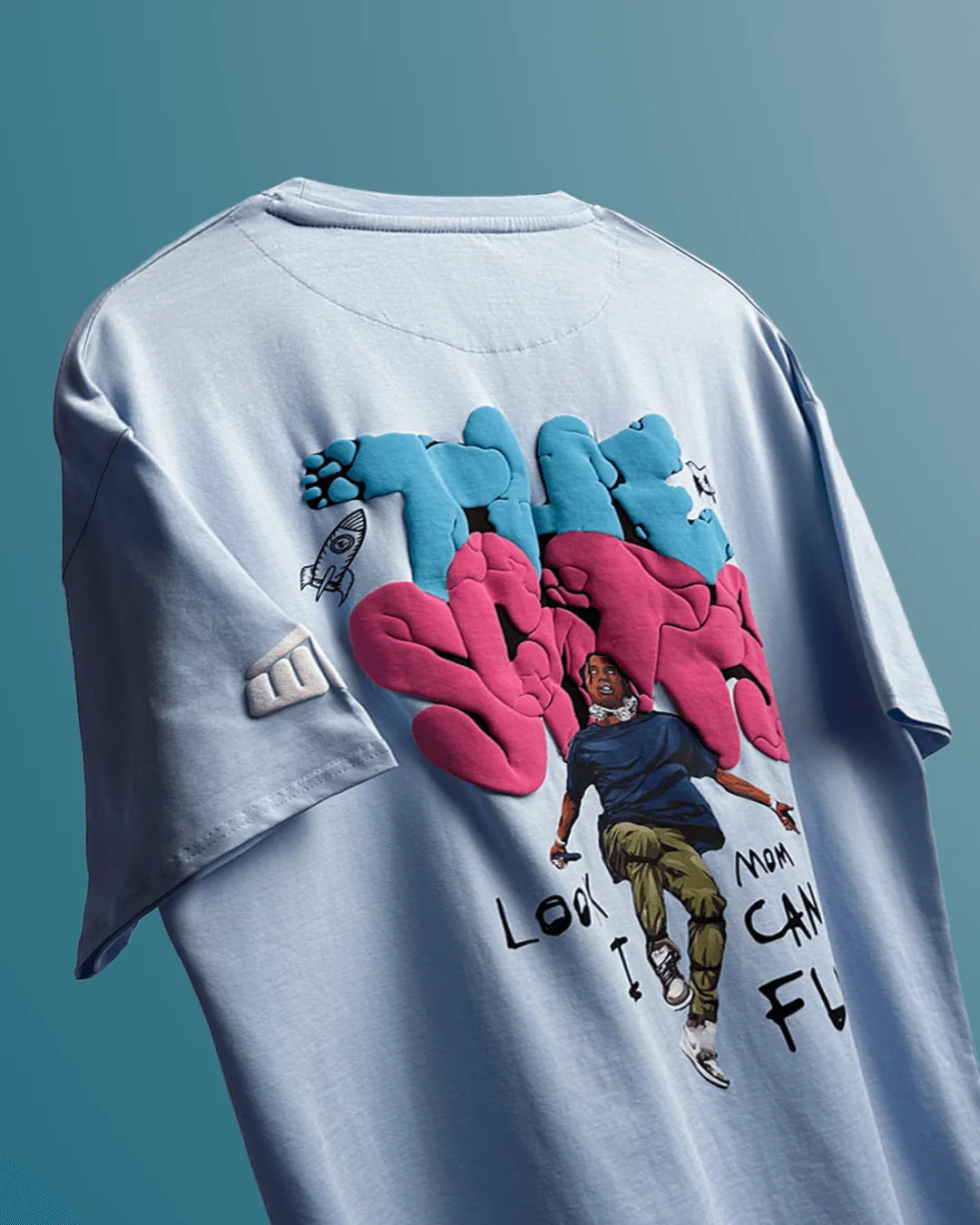 Travis Scott Oversized T-shirt Sky Blue