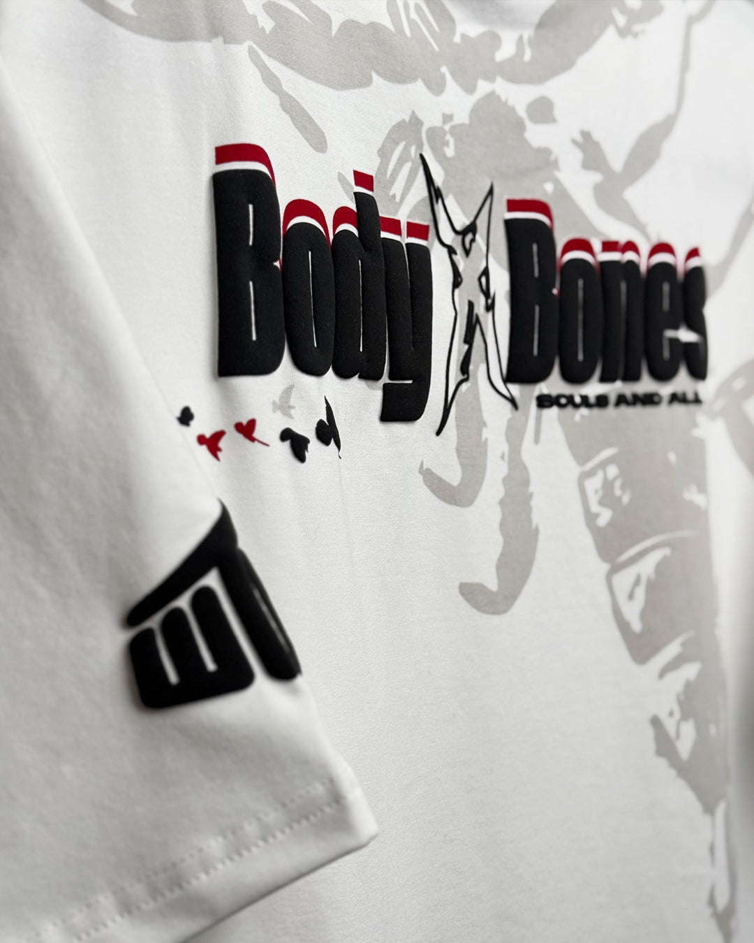 Body Bones Oversized White T-shirt Heavyweight