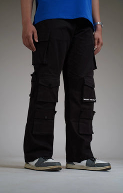 Black 12 Pocket Cargo Pants