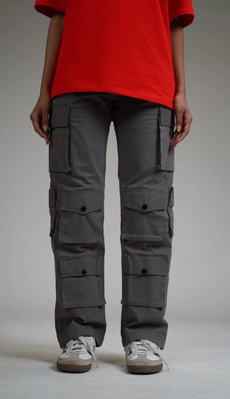 Charcoal Grey 12 Pocket Cargo Pants