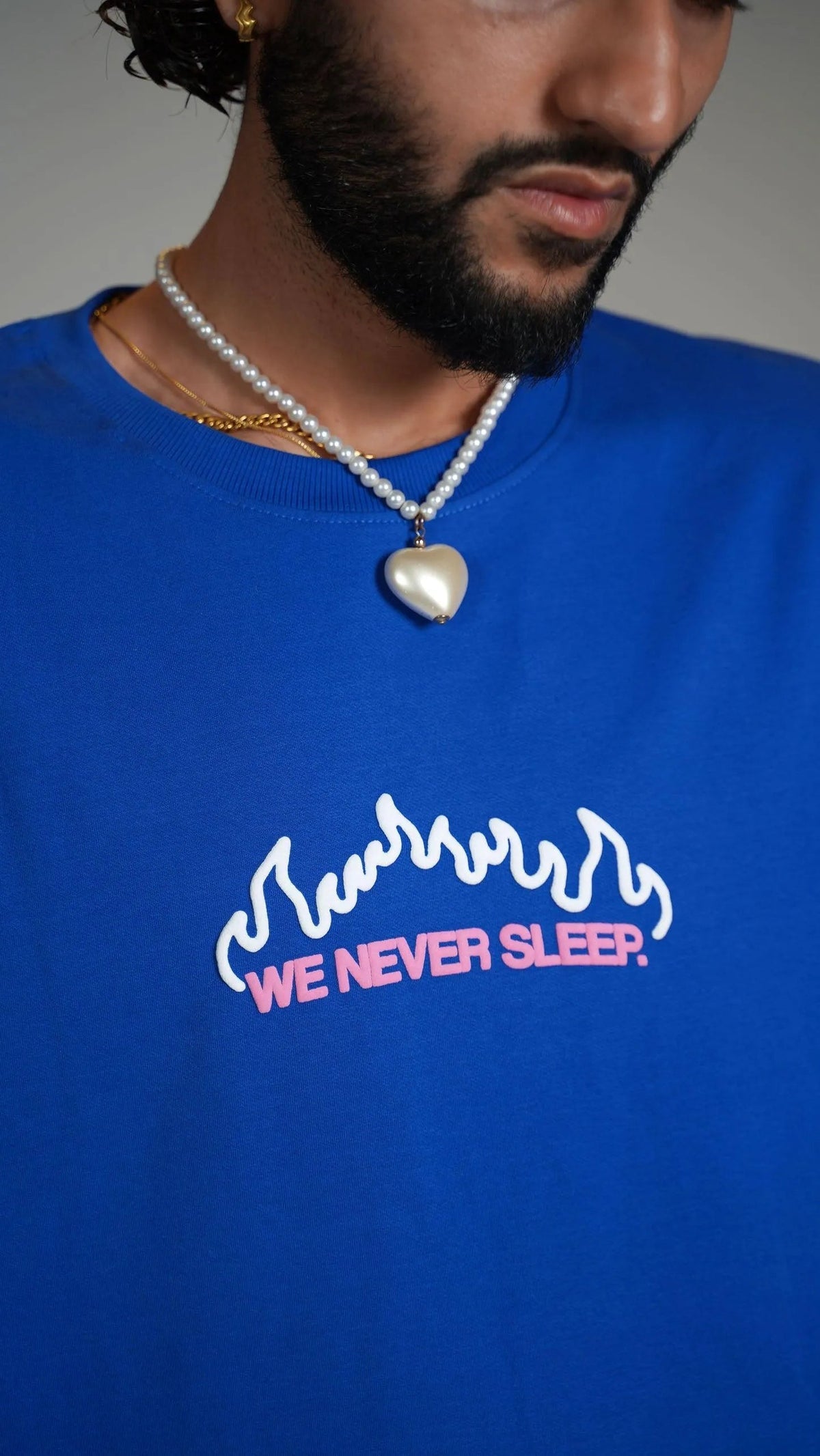 Dreamers & Rebels Blue Heavyweight Oversized T-shirt