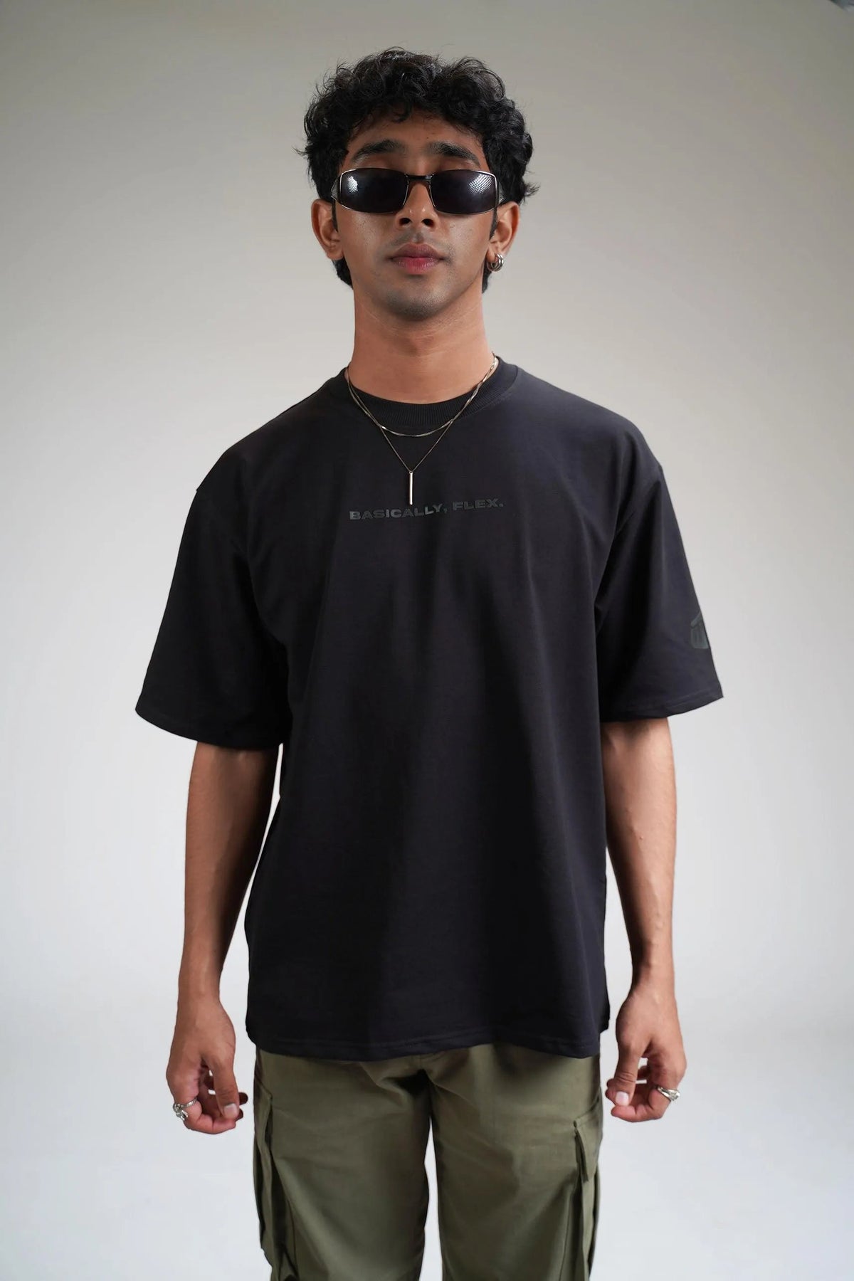 Basic Plain Black Heavyweight Oversized T-shirt