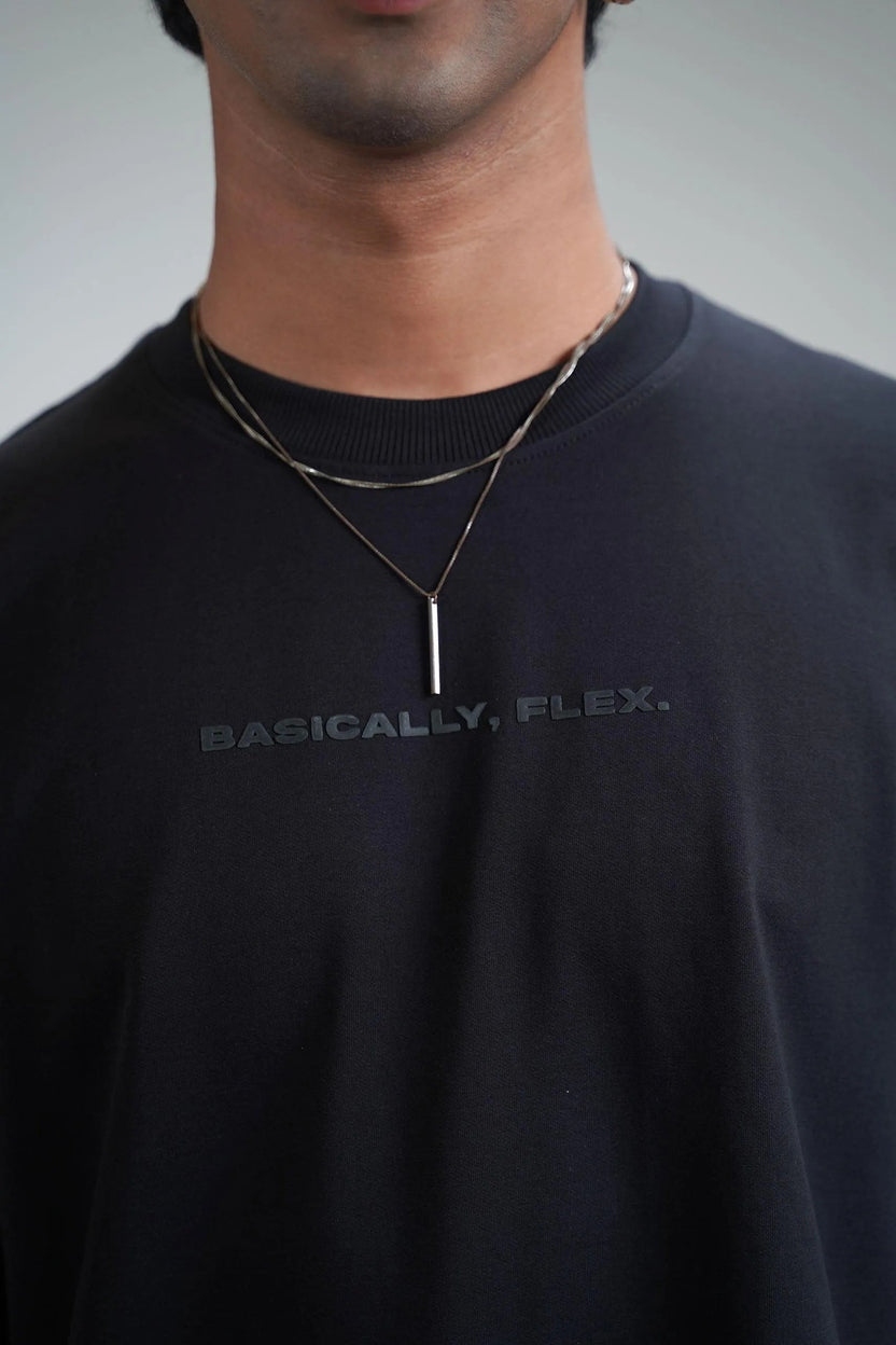 Basic Plain Black Heavyweight Oversized T-shirt