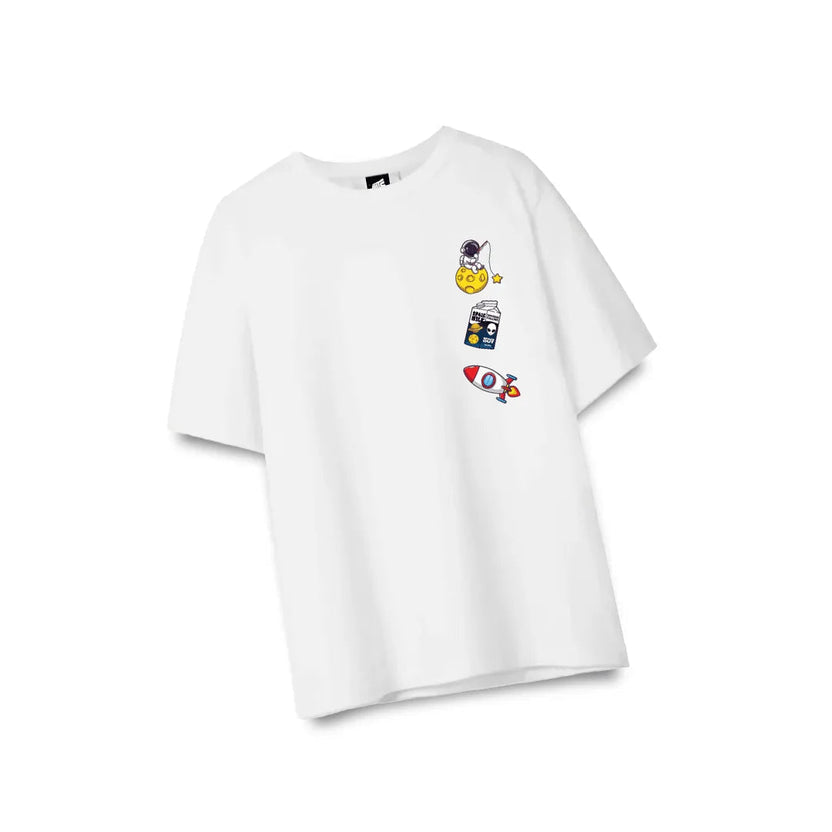 Space Milk White Oversized T-shirt