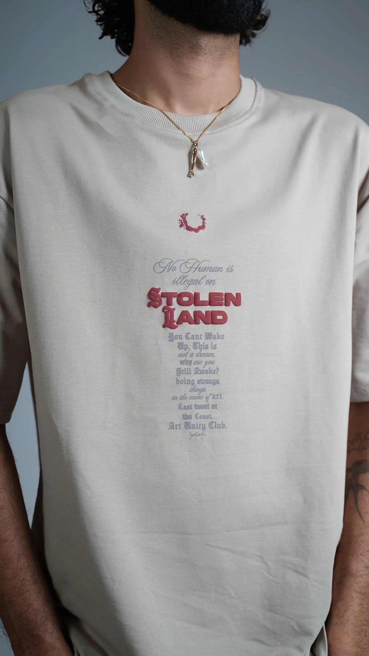 Stolen Land Beige Heavyweight Oversized T-shirt