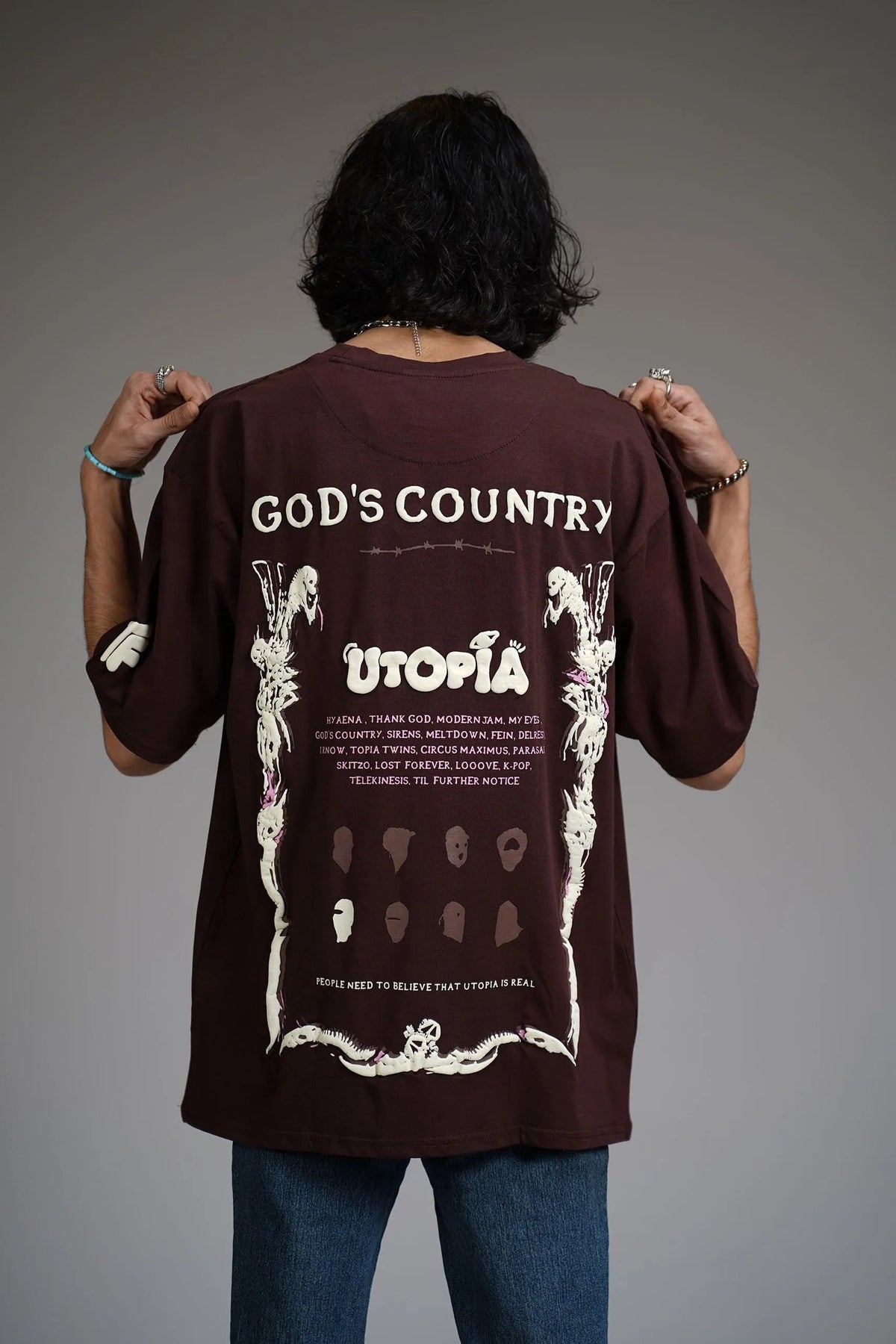 Utopia Brown Brown Oversized T-shirt
