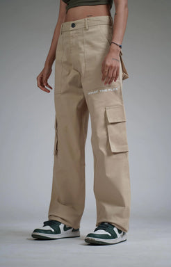 Solid Beige Unisex Cargo