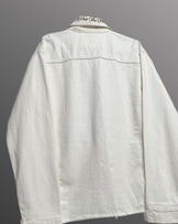 Cream Stitched Denim Overshirt