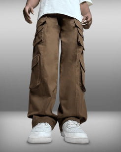 Brown Pocket Cargo Pants