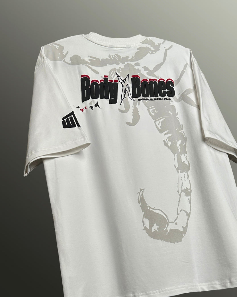 Body Bones Oversized White T-shirt Heavyweight