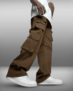 Brown Pocket Cargo Pants